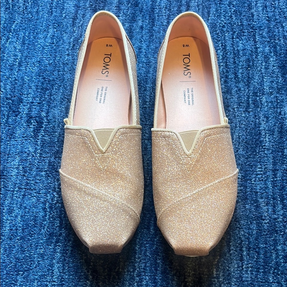 TOMS Women's Rose gold Glitter Slip-On Shoes